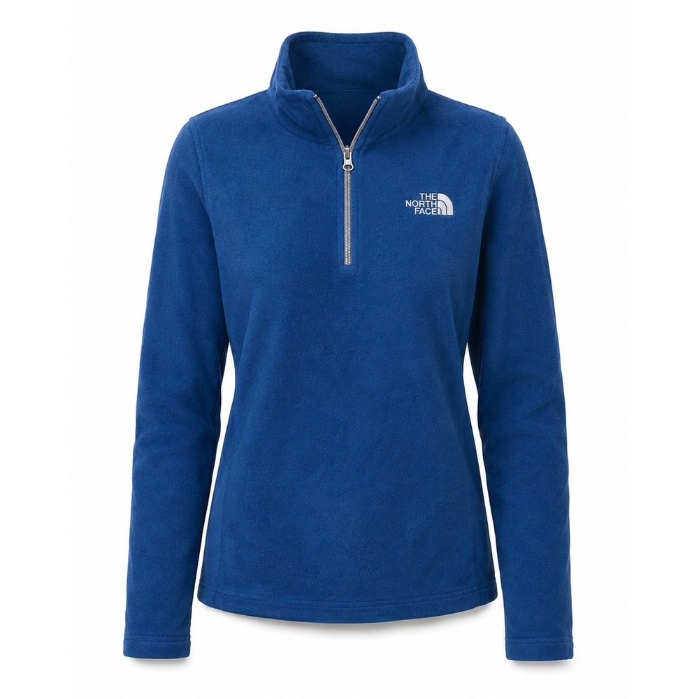 The North Face Mens TKA 100 Glacier Quarter Zip Fleece Pullover Blue Large